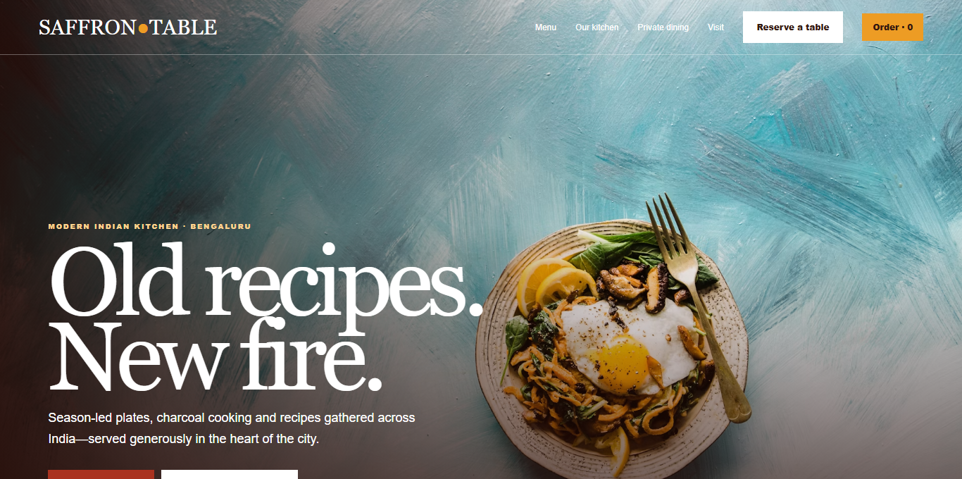 Saffron Table website preview